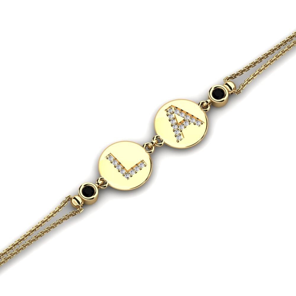 14ct Yellow Gold Black Sapphire Women's Bracelet Karisa