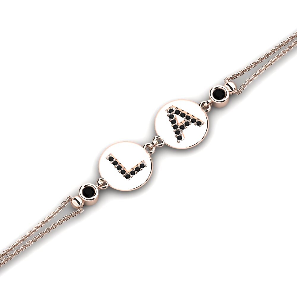 14ct Rose Gold Black Diamond Women's Bracelet Karisa