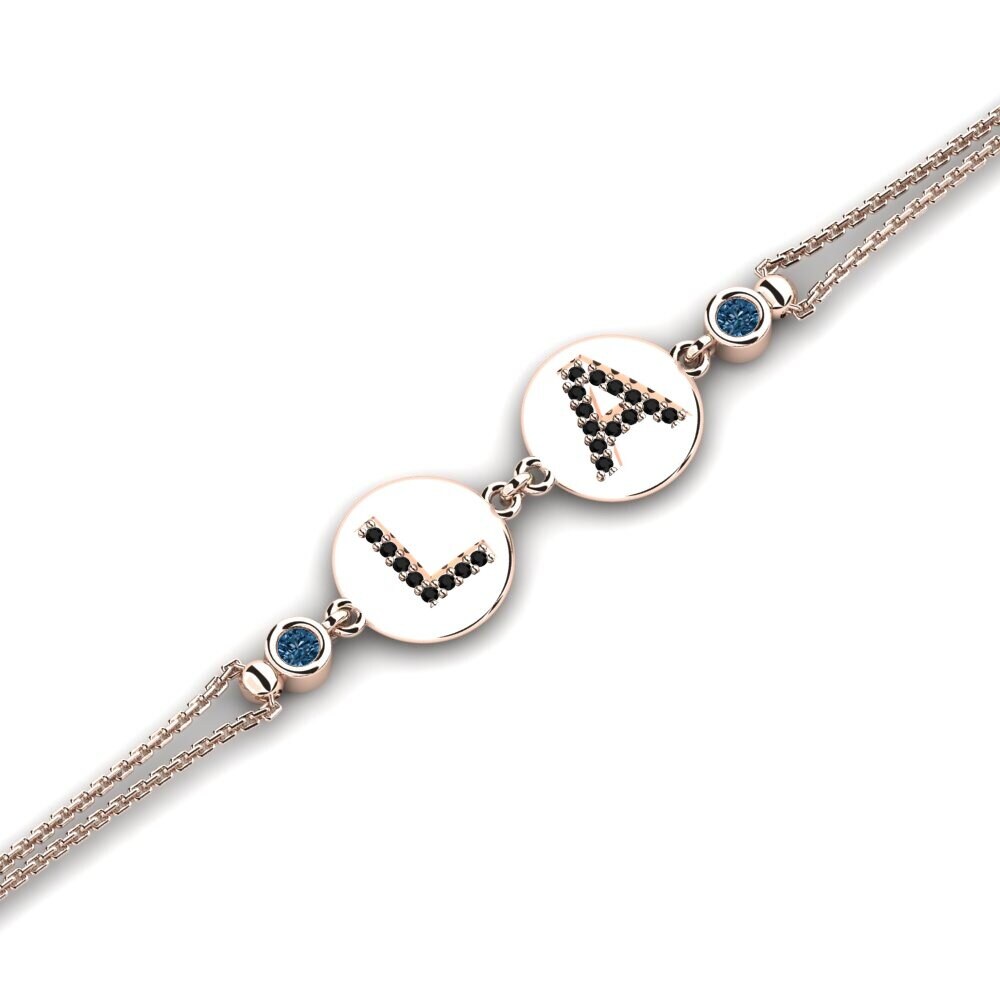 14ct Rose Gold Blue Diamond Women's Bracelet Karisa