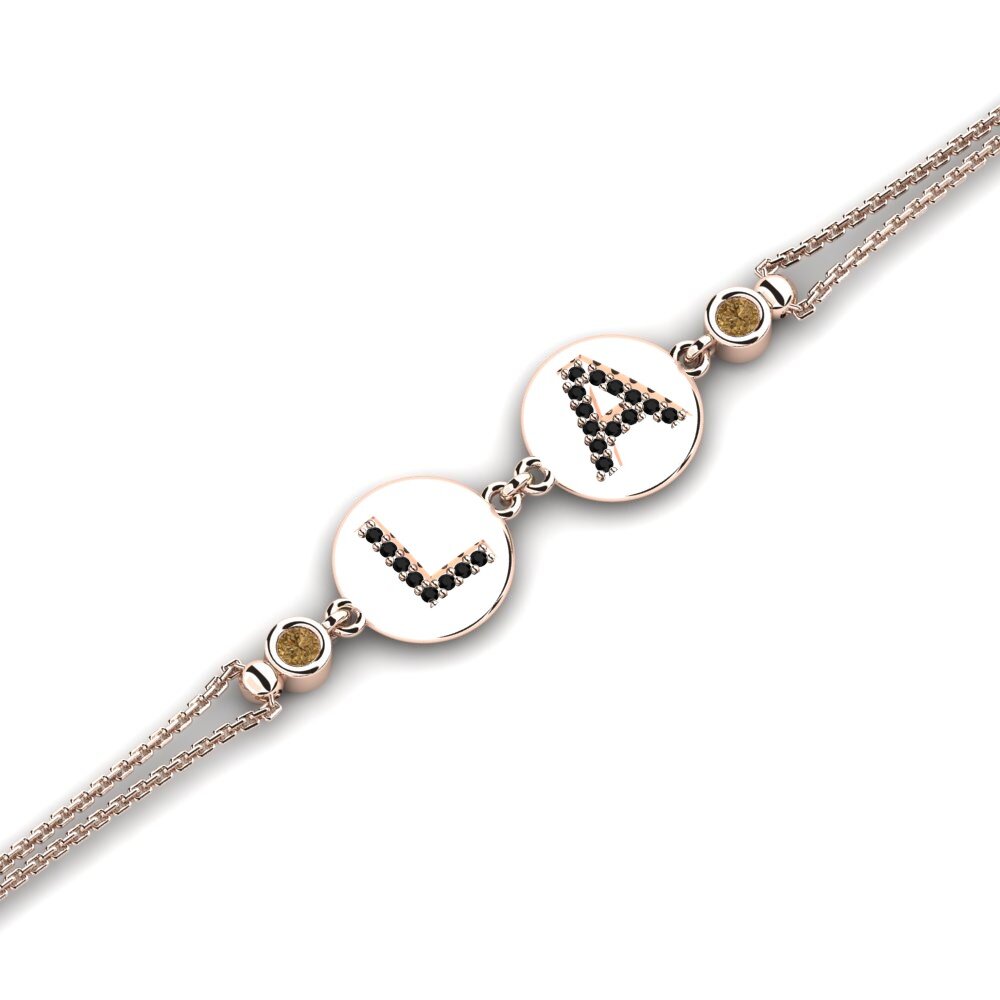 14ct Rose Gold Brown Diamond Women's Bracelet Karisa