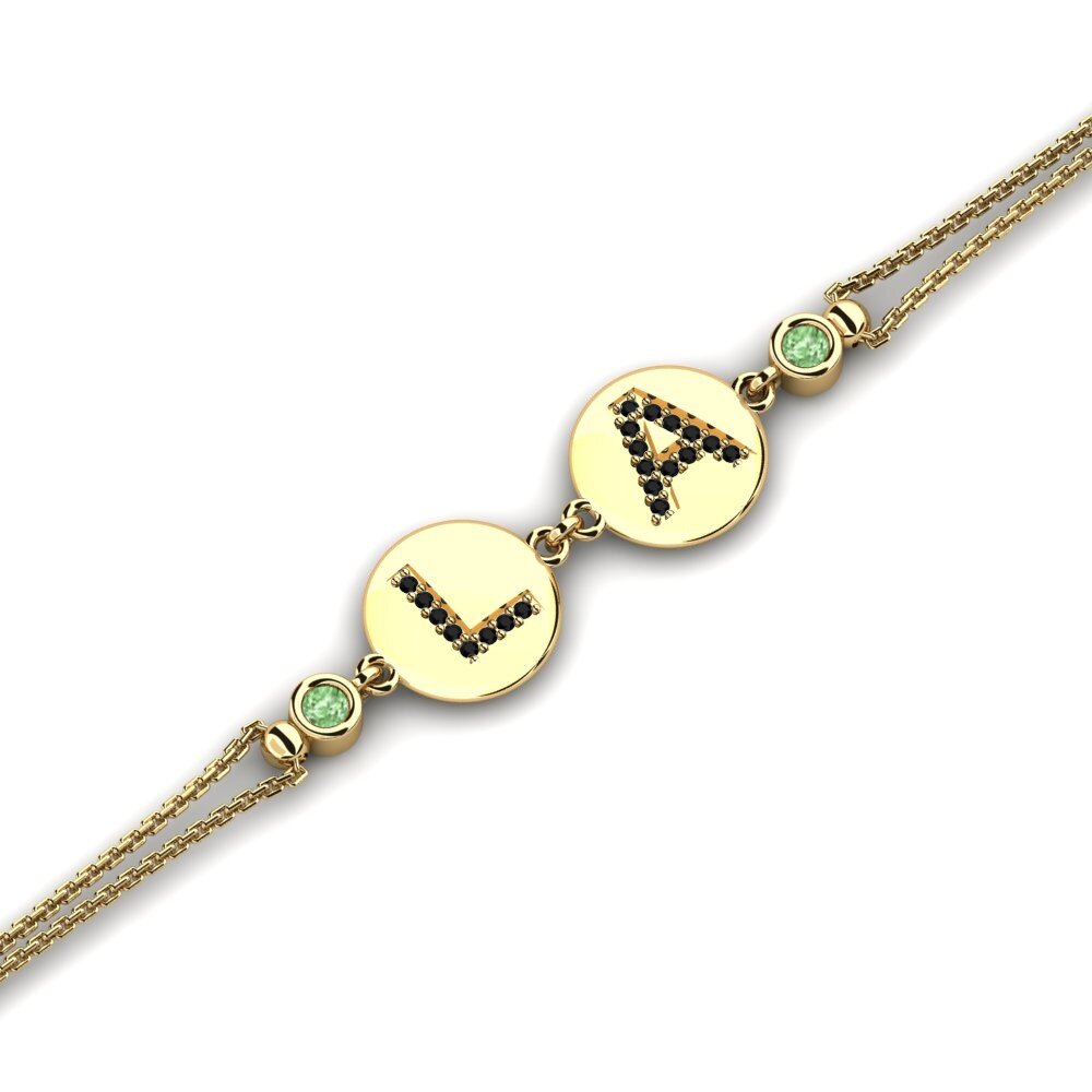 14ct Yellow Gold Green Diamond Women's Bracelet Karisa