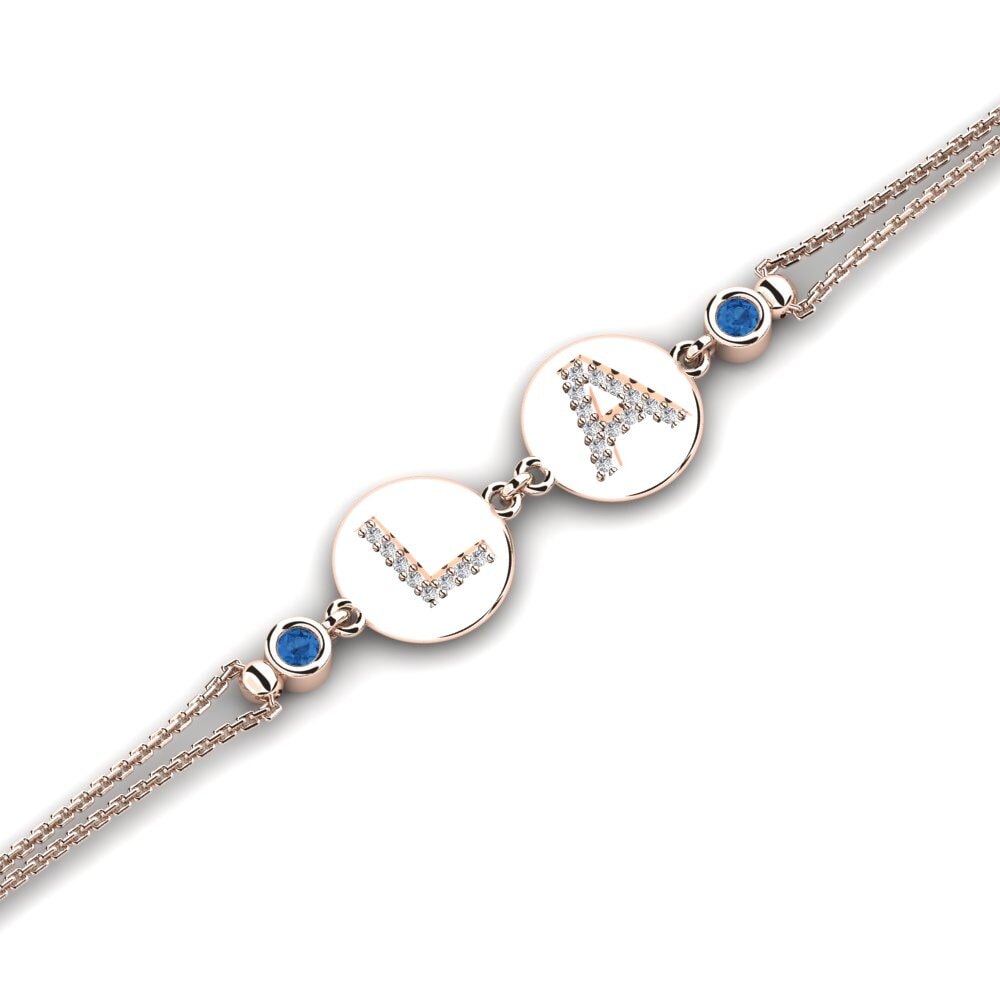 14ct Rose Gold Dark Blue Zirconia Women's Bracelet Karisa