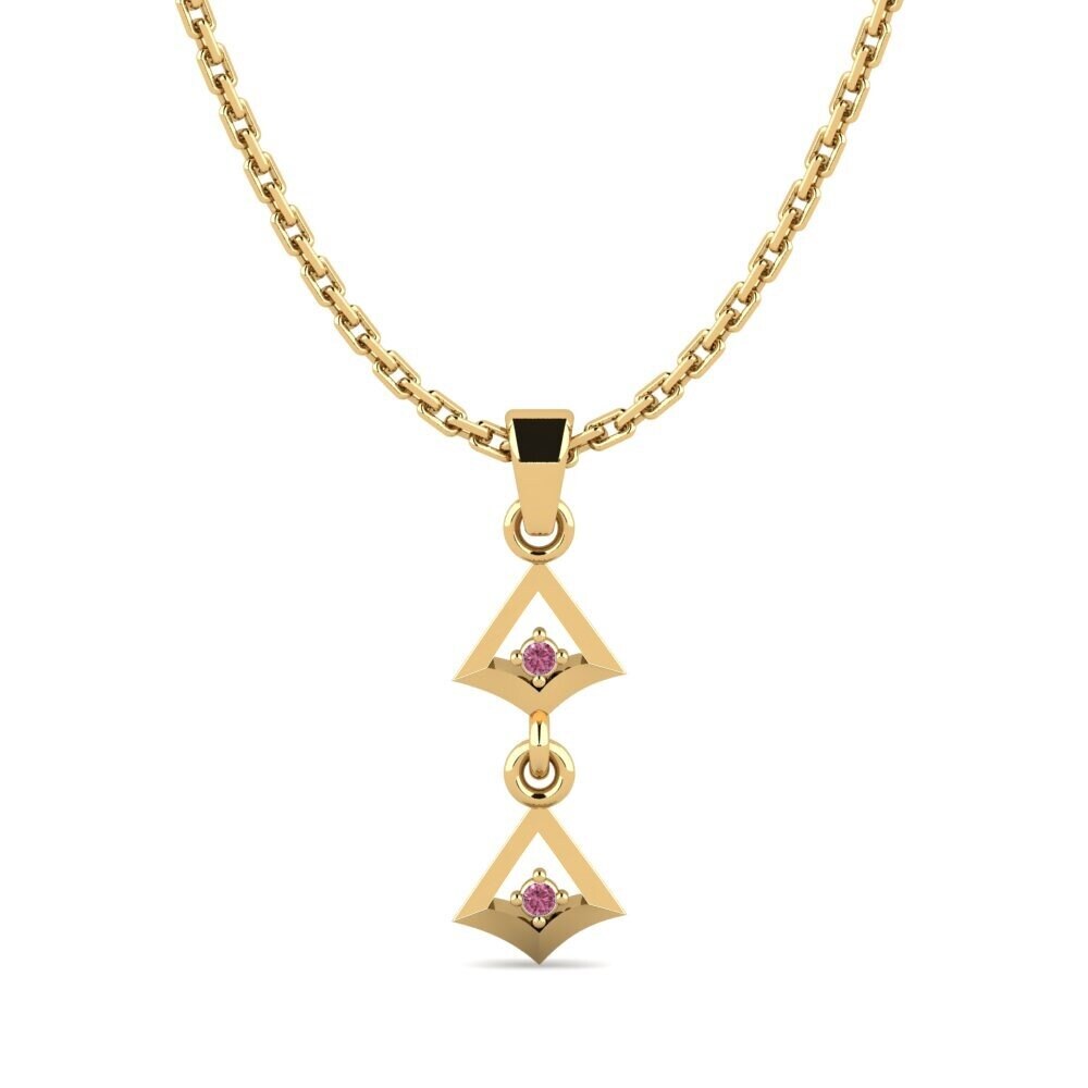 18k Oro Amarillo Granate Rhodolite Colgante de Mujer Katha