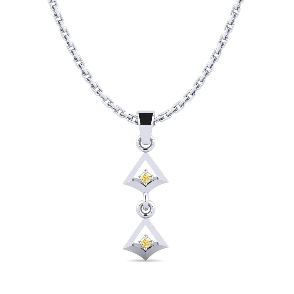 Paladio 950 Diamante Amarillo Colgante de Mujer Katha