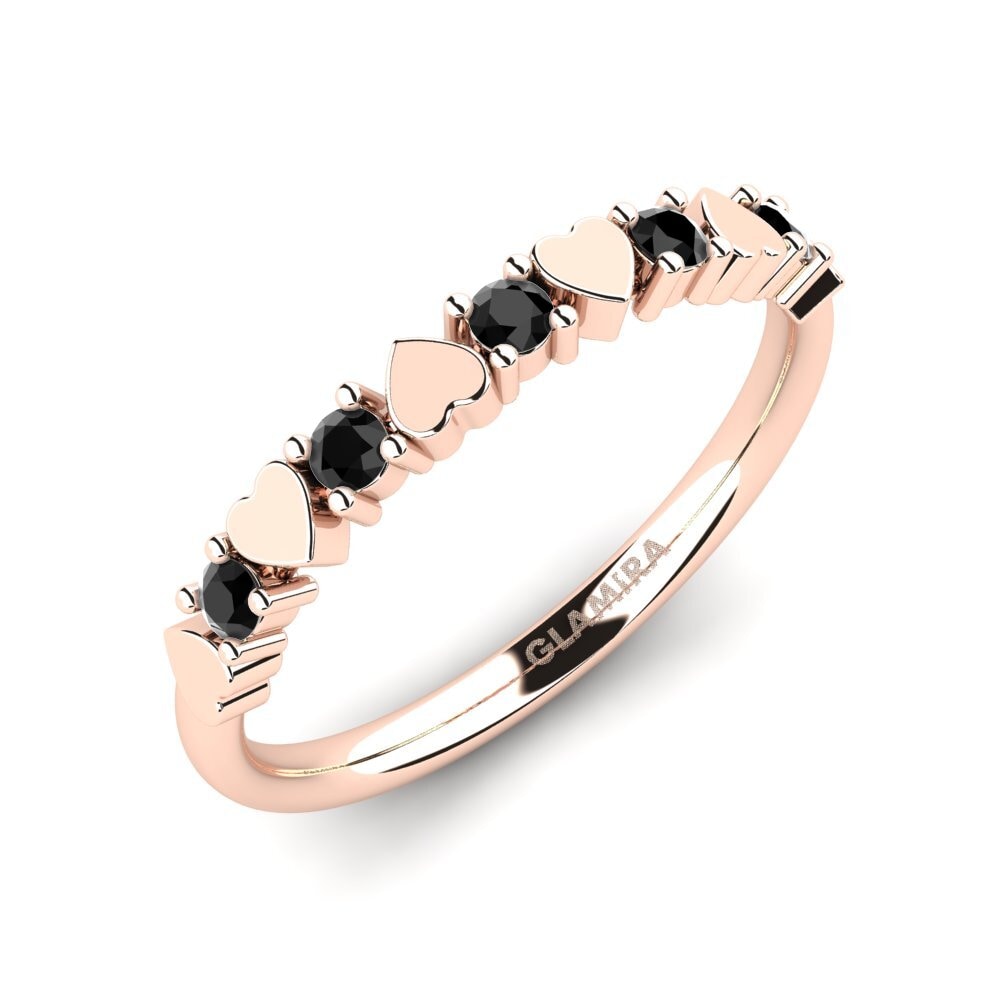 Oro Rosso 375 Onice Nero Anello Katharyn