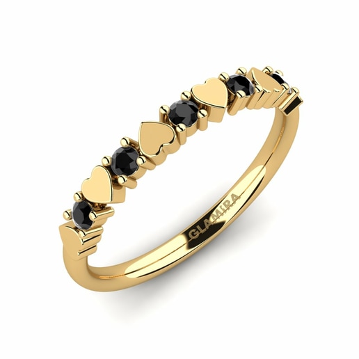 Anillo Katharyn Oro Amarillo 585 & Diamante Negro