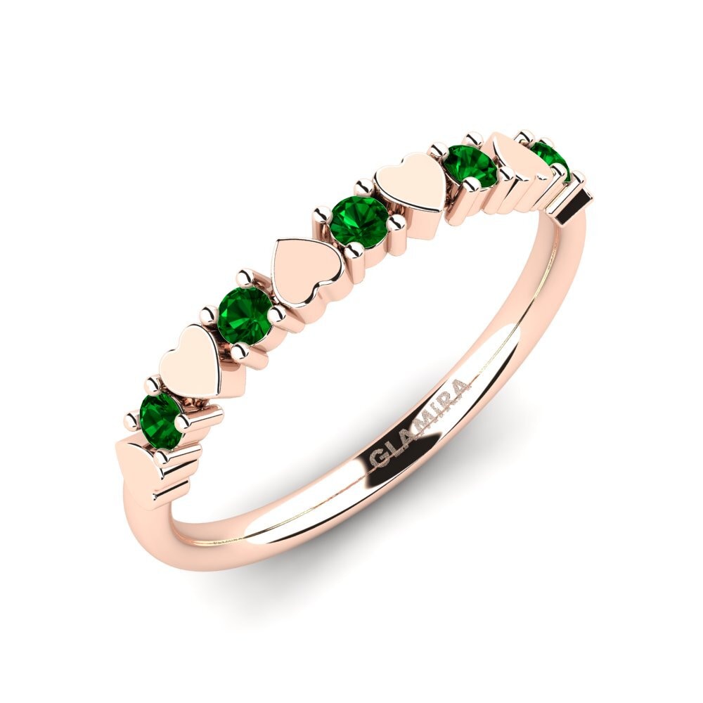 14ct Rose Gold Green Zirconia Ring Katharyn