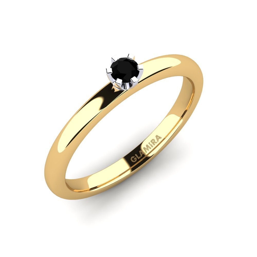 18k Oro Amarillo & Blanco Anillo de compromiso Katherina 0.1crt