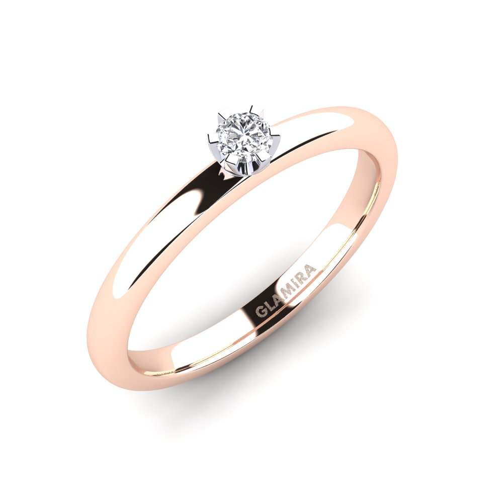18ct Rose / White Gold Engagement Ring Katherina 0.1crt
