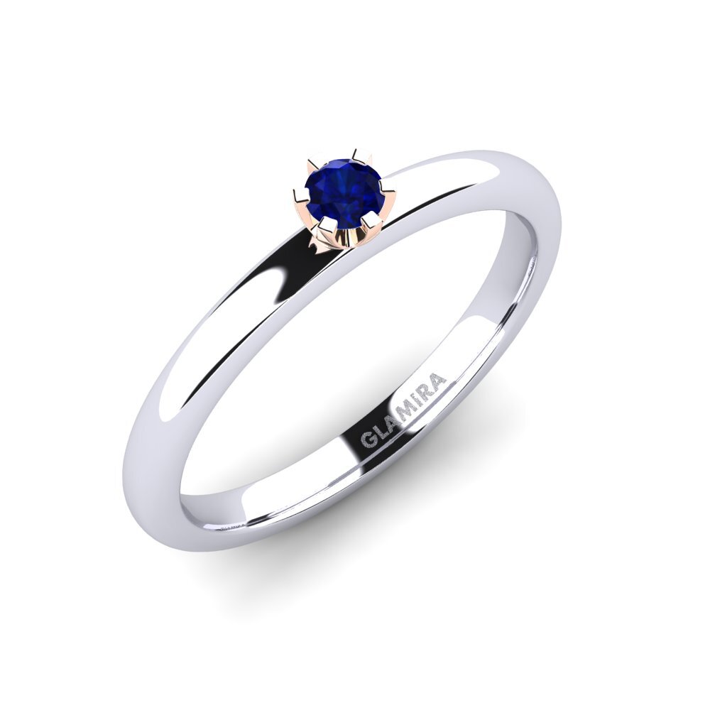 18ct White / Rose Gold Sapphire Engagement Ring Katherina 0.1crt