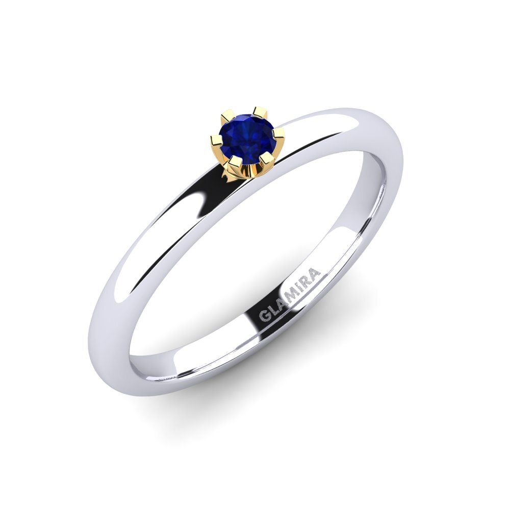 18ct White / Yellow Gold Sapphire Engagement Ring Katherina 0.1crt
