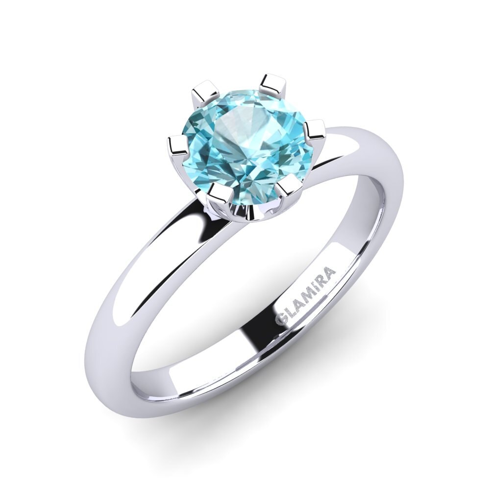 Blue Zircon Engagement Ring Katherina 1.0 crt