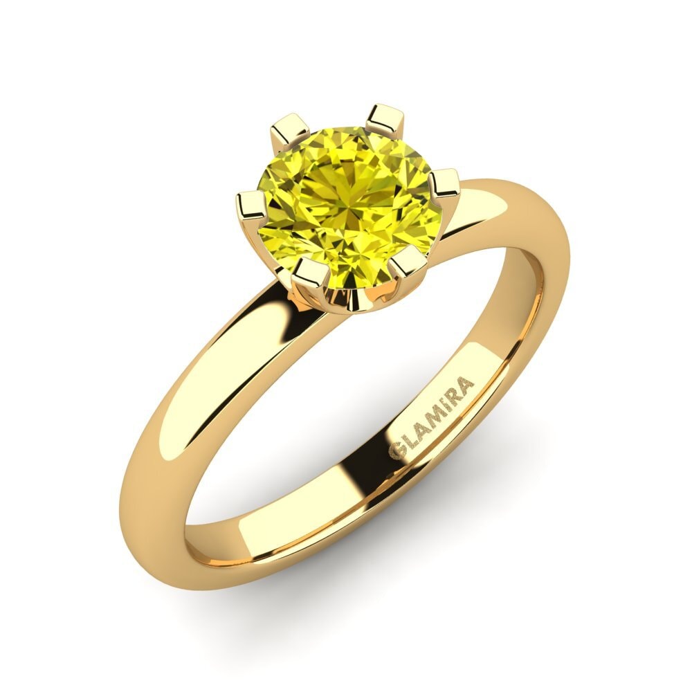 18k Oro Amarillo Anillo de compromiso Katherina 1.0 crt
