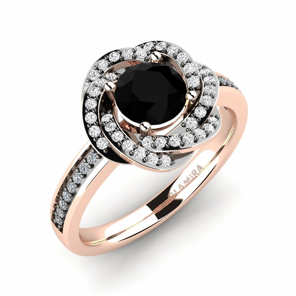 Exclusive Black Touch Collection Kathie 585 Rose Gold with Black Rhodium Black Diamond