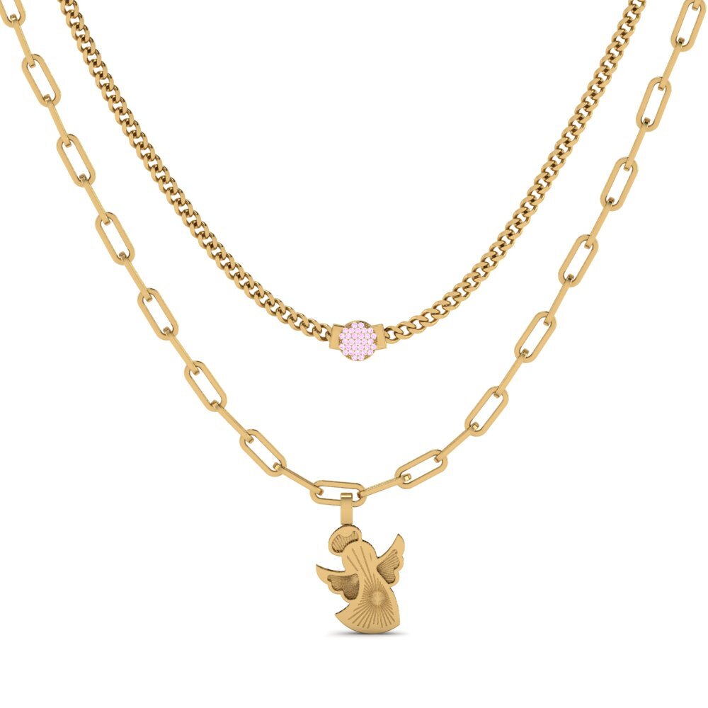 Zafiro Rosado Collar de clip Kathlenes