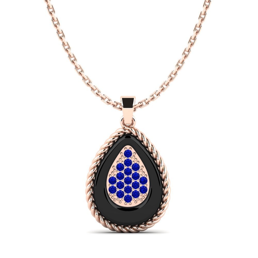9ct Rose Gold Sapphire Women's Pendant Kathlyna