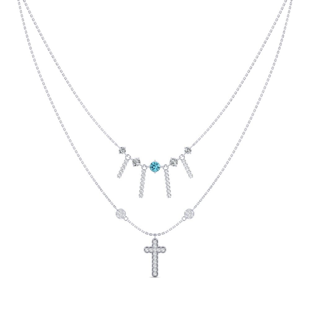 Blue Zircon Women's Necklace Katoness
