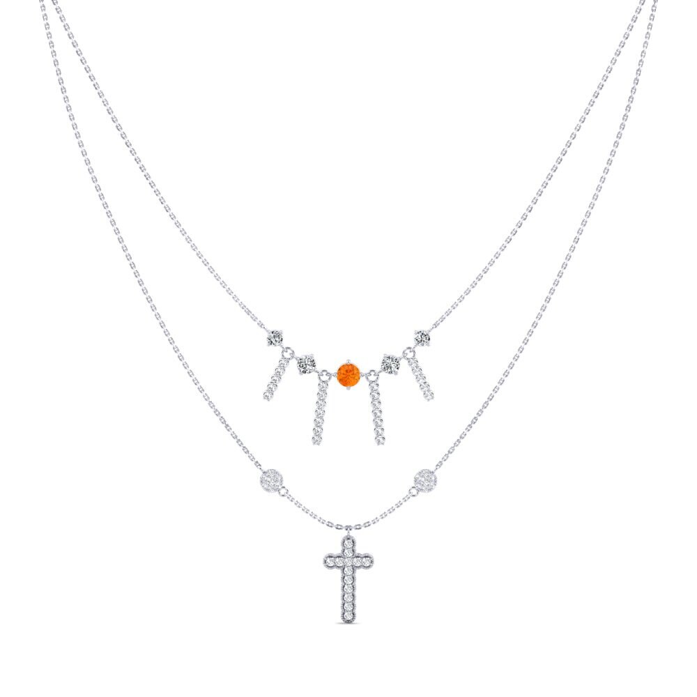 Zafiro Naranja Collar de Mujer Katoness