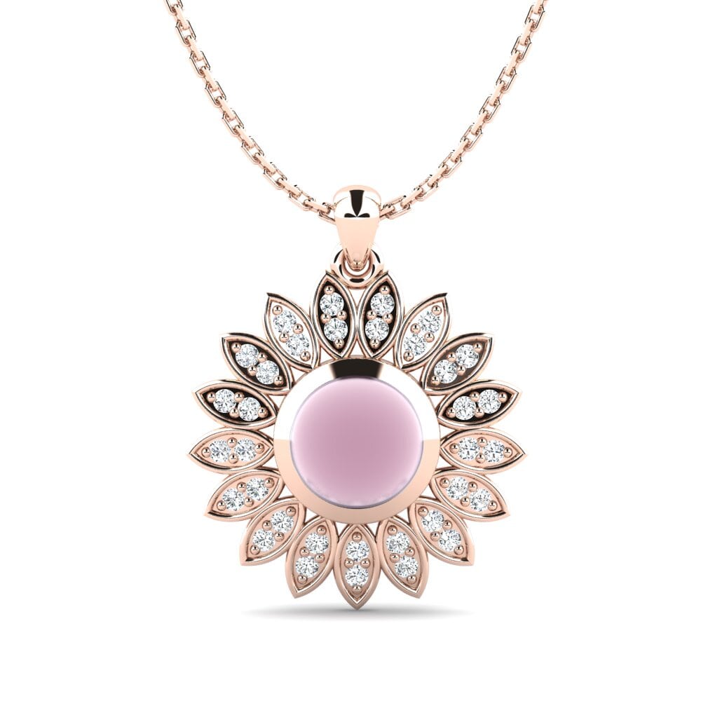 Collier En Acier Rose Avec Cabochon Sarah Kay 25mm - Longueur 56-60 Cm - NEUF (pochette Offerte)