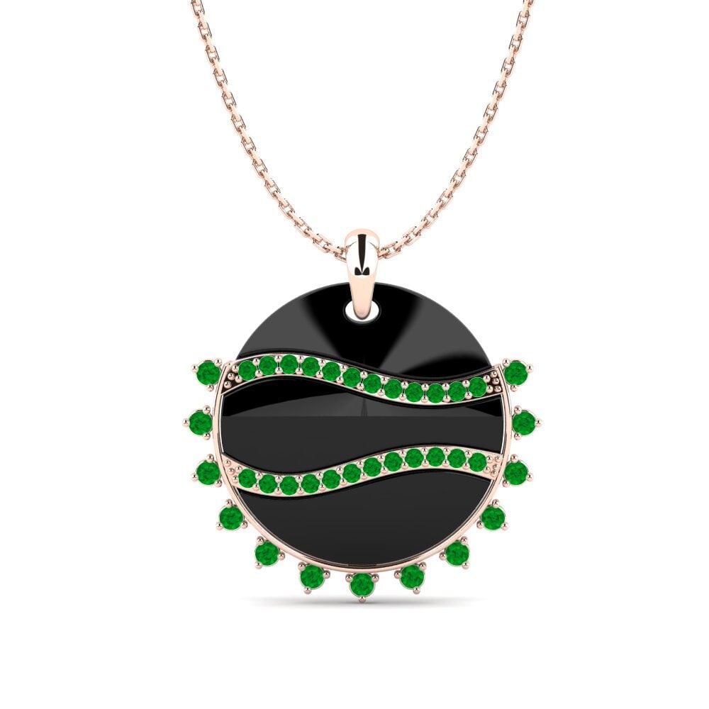 9ct Rose Gold Emerald Women's Pendant Kaylene
