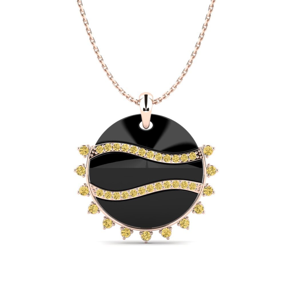 9ct Rose Gold Yellow Diamond Women's Pendant Kaylene