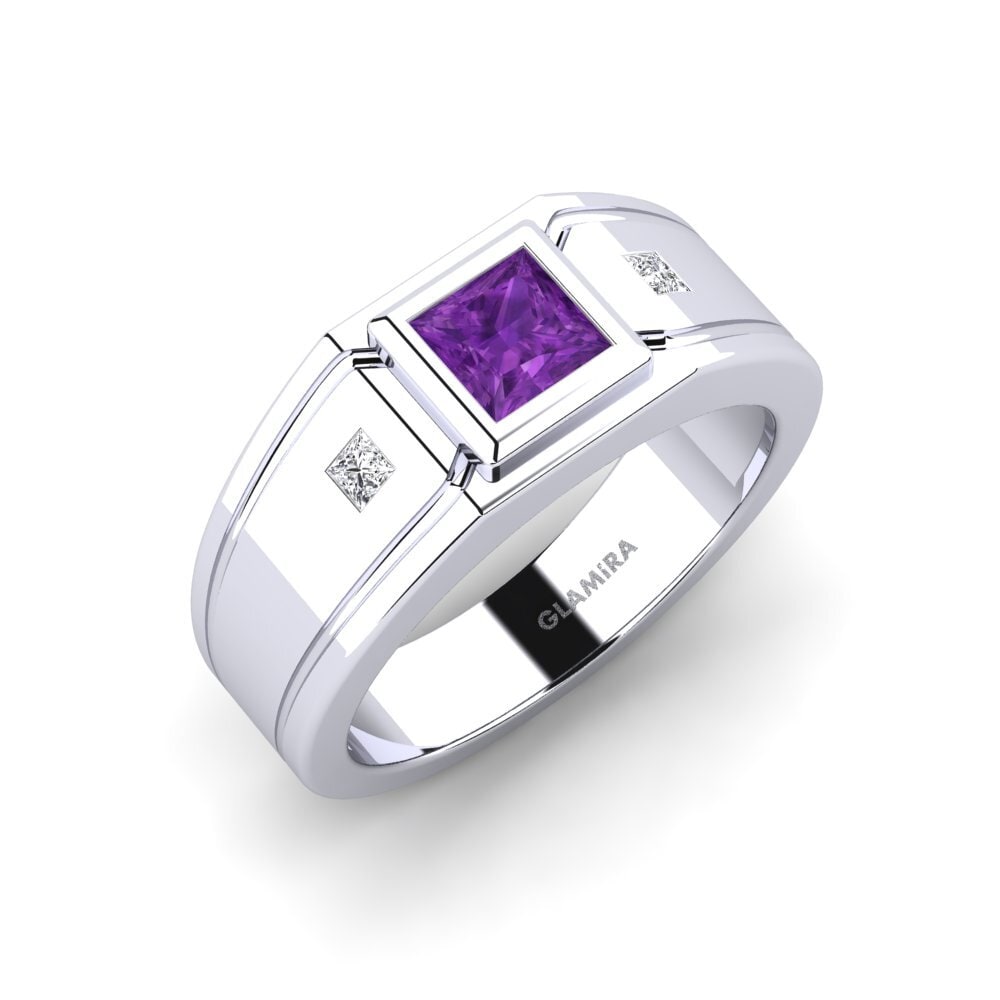 950 Palladium Amethyst Men's Ring Keaton