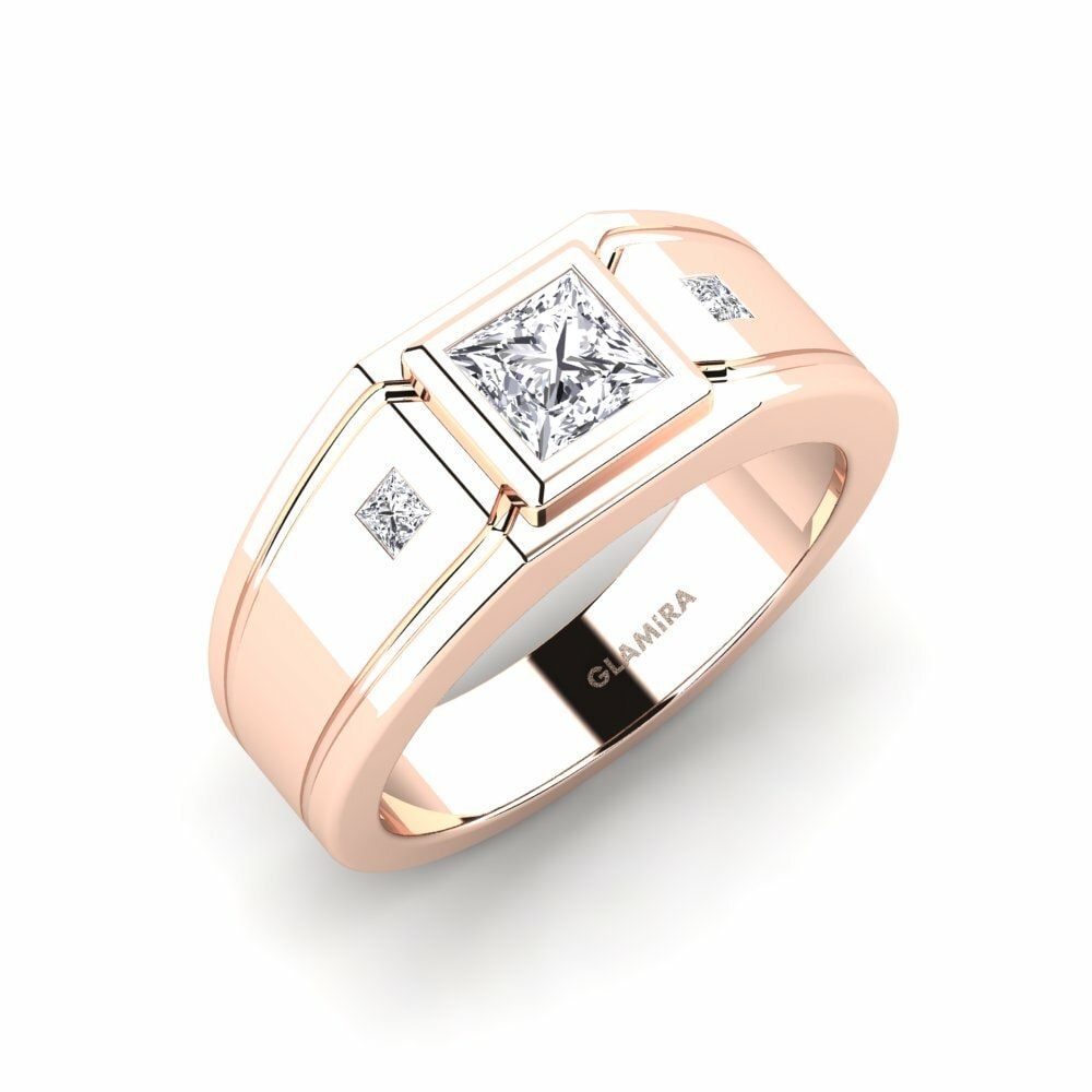 Oro Rosso 375 Diamante cresciuto in laboratorio Anello da uomo Keaton