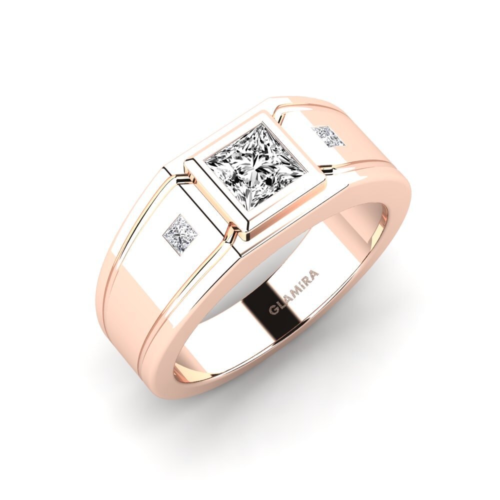 Oro Rosso 585 Moissanite Anello da uomo Keaton
