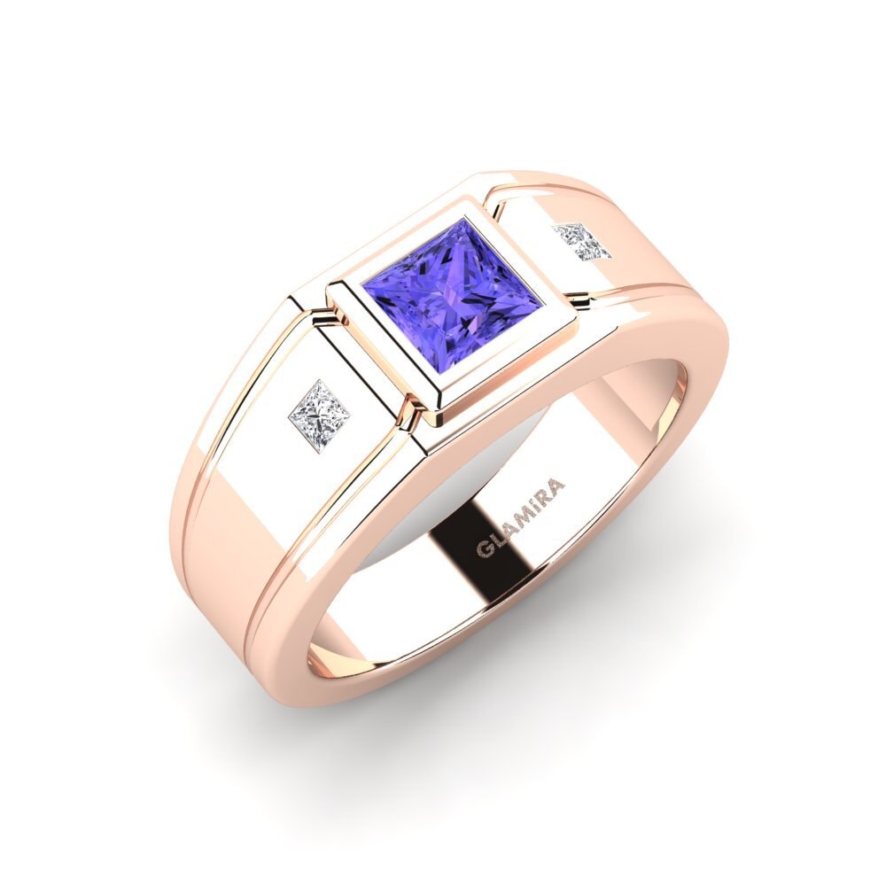 18ct Rose Gold Tanzanite Men's Ring Keaton