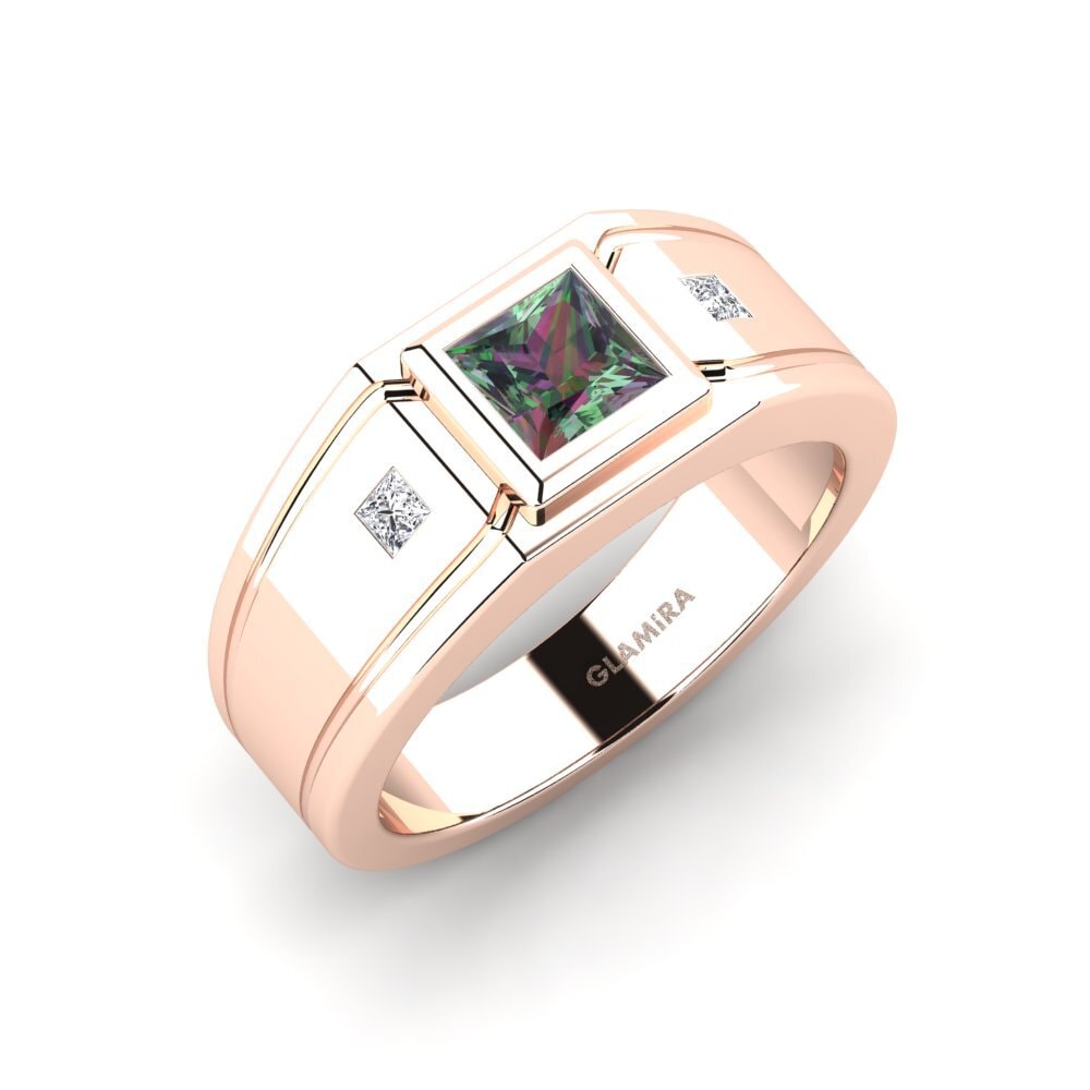 9ct Rose Gold Mystic Topaz Men's Ring Keaton