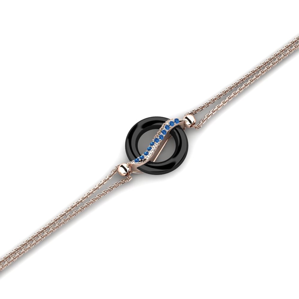 14K Rose Gold Dark Blue Zirconia Bracelet Kehl