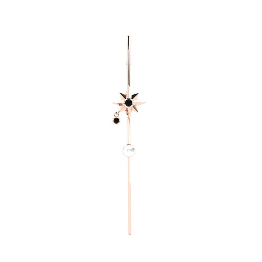 14K Rood Goud Zwarte Diamant Oorpiercing Keid