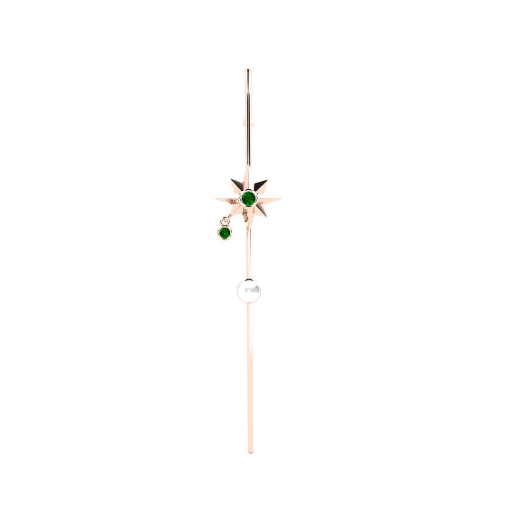 Rotgold 585 Grüner Zirkonia Ohrpiercings Keid