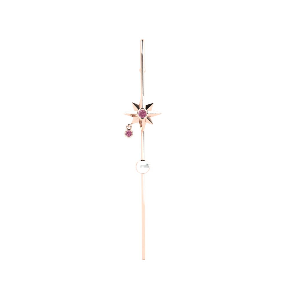 Rotgold 585 Rhodolit-Granat Ohrpiercings Keid