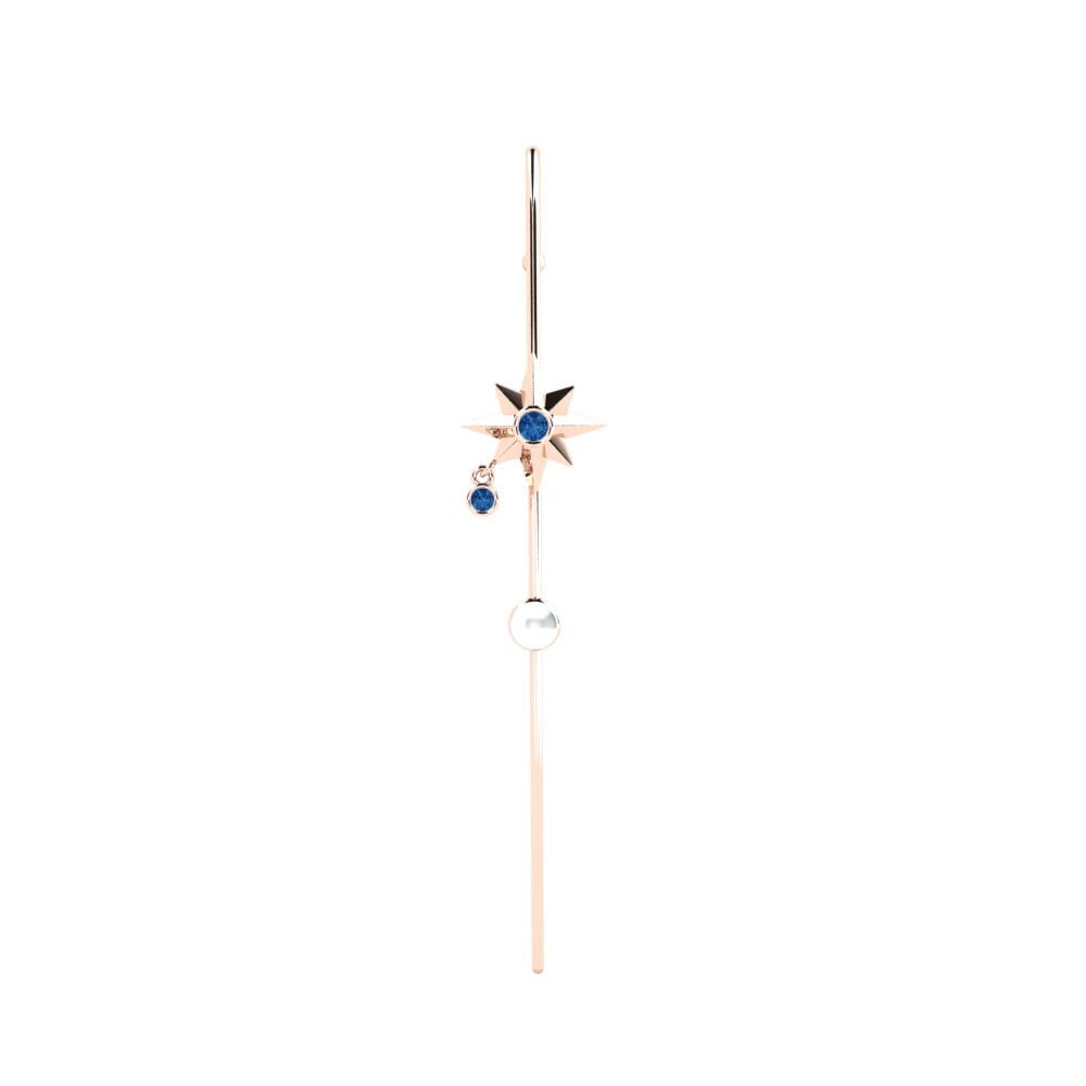 9ct Rose Gold Dark Blue Zirconia Ear Piercing Keid