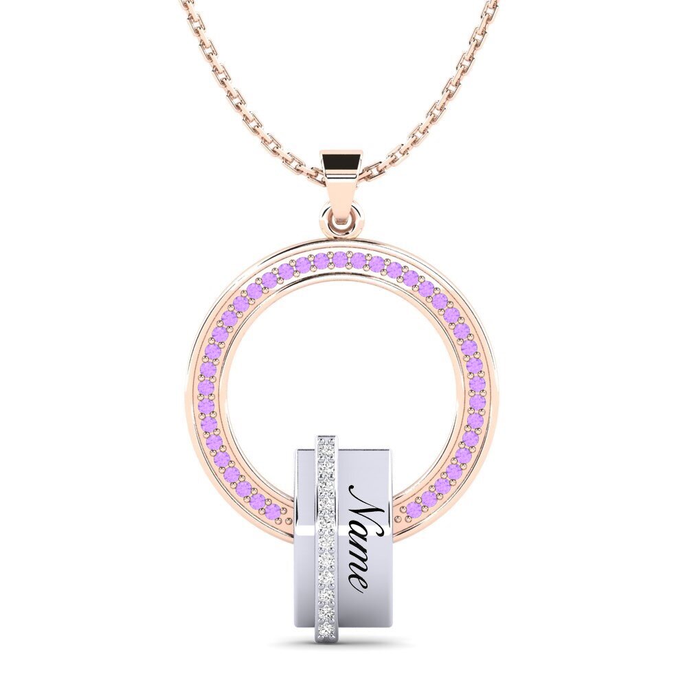 585 Rot & Weißgold Amethyst Damen anhänger Keila