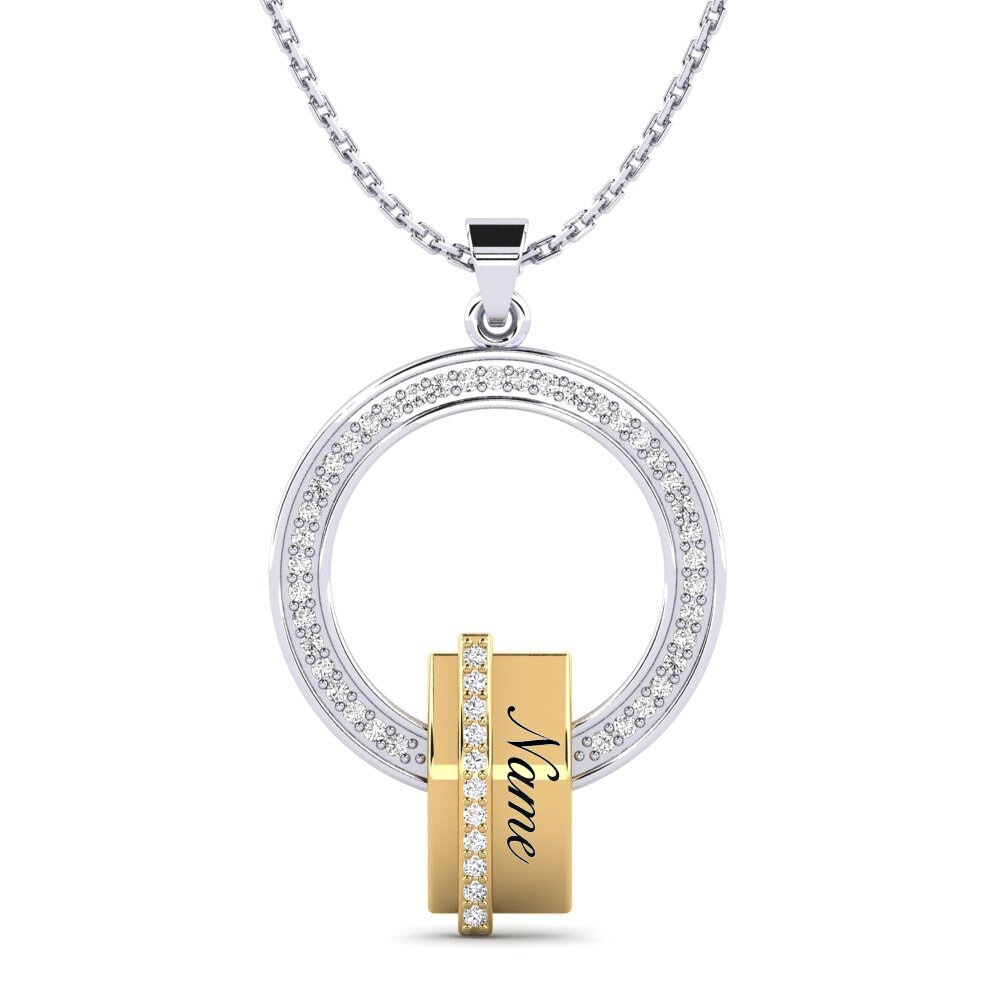 585 Weiß & Gelbgold Moissanit Damen anhänger Keila