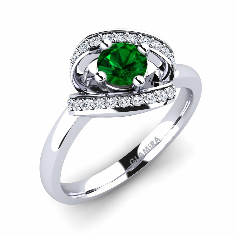 Green Zirconia Engagement Ring Kelly