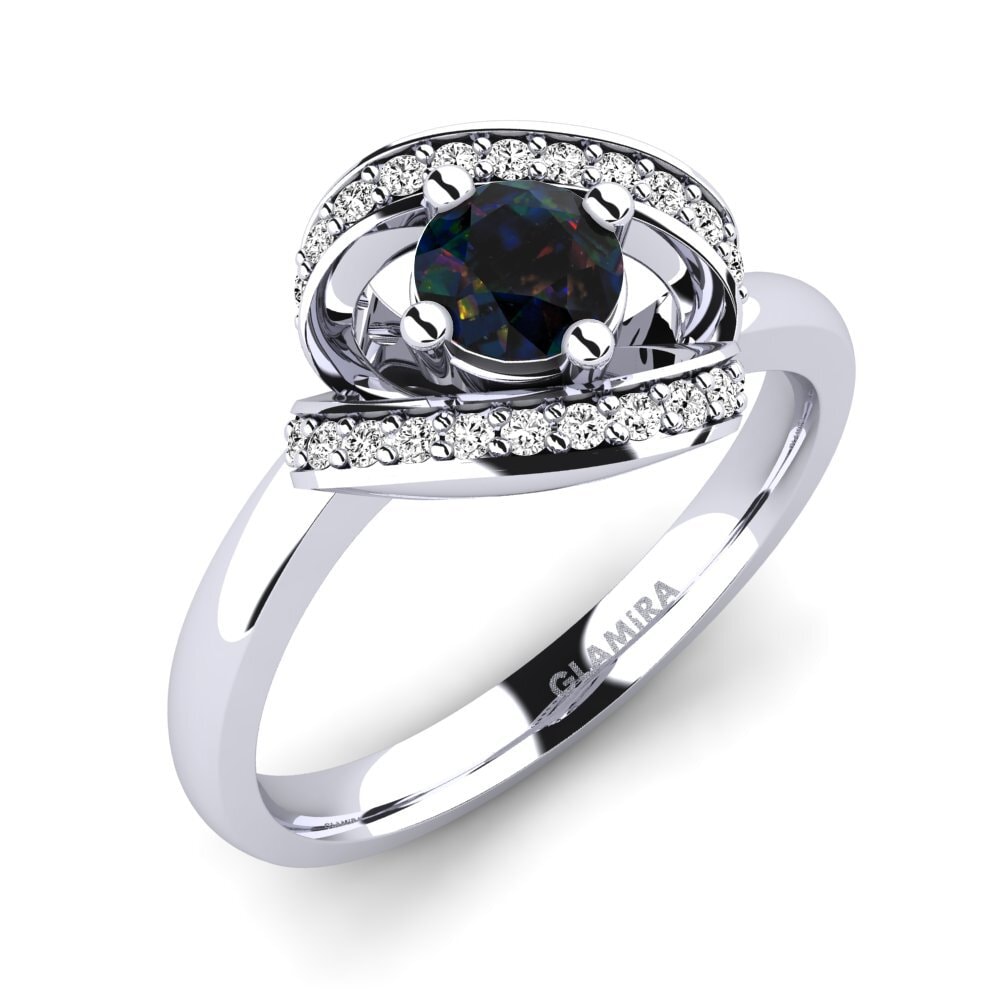 Black Opal Engagement Ring Kelly