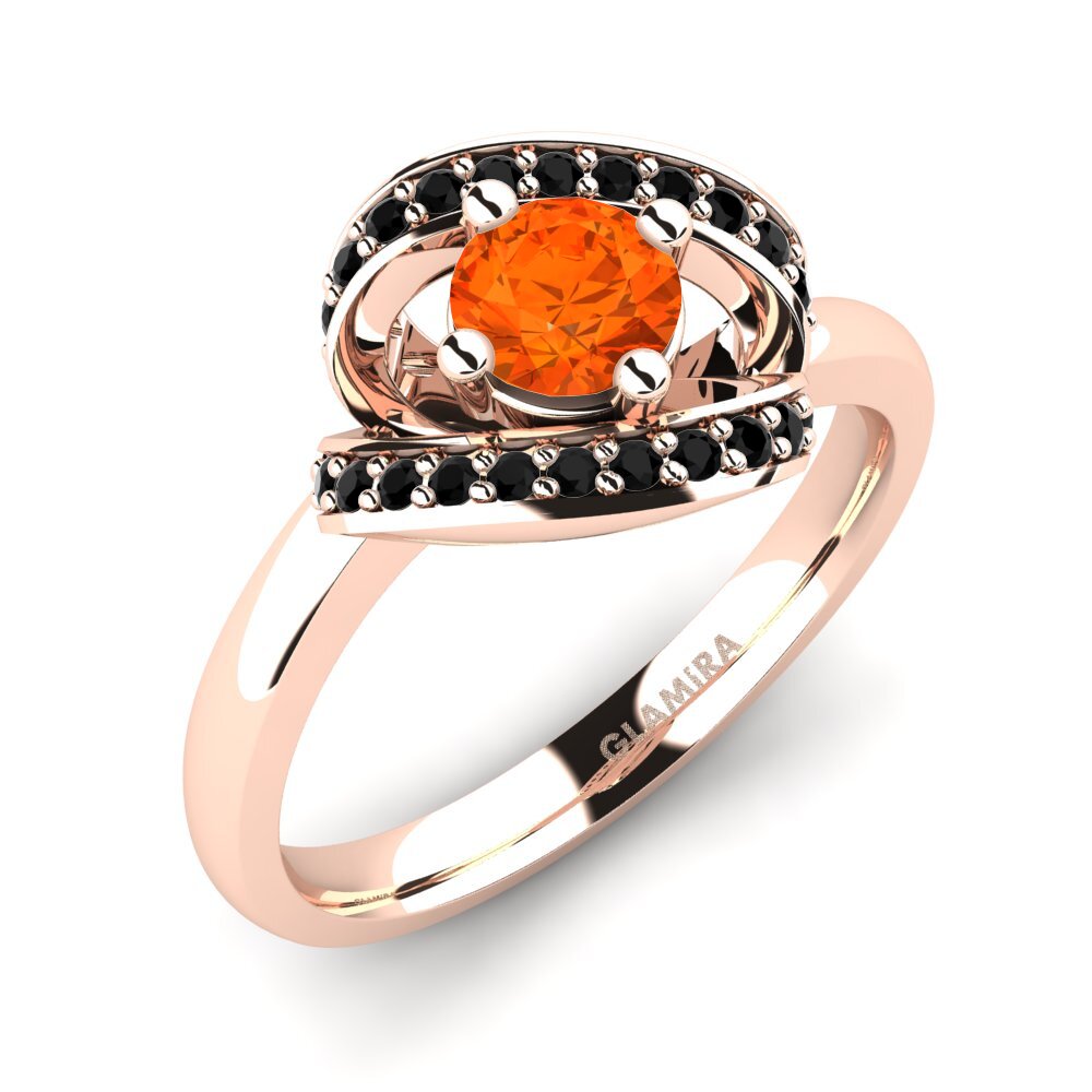 14ct Rose Gold Fire Opal Engagement Ring Kelly