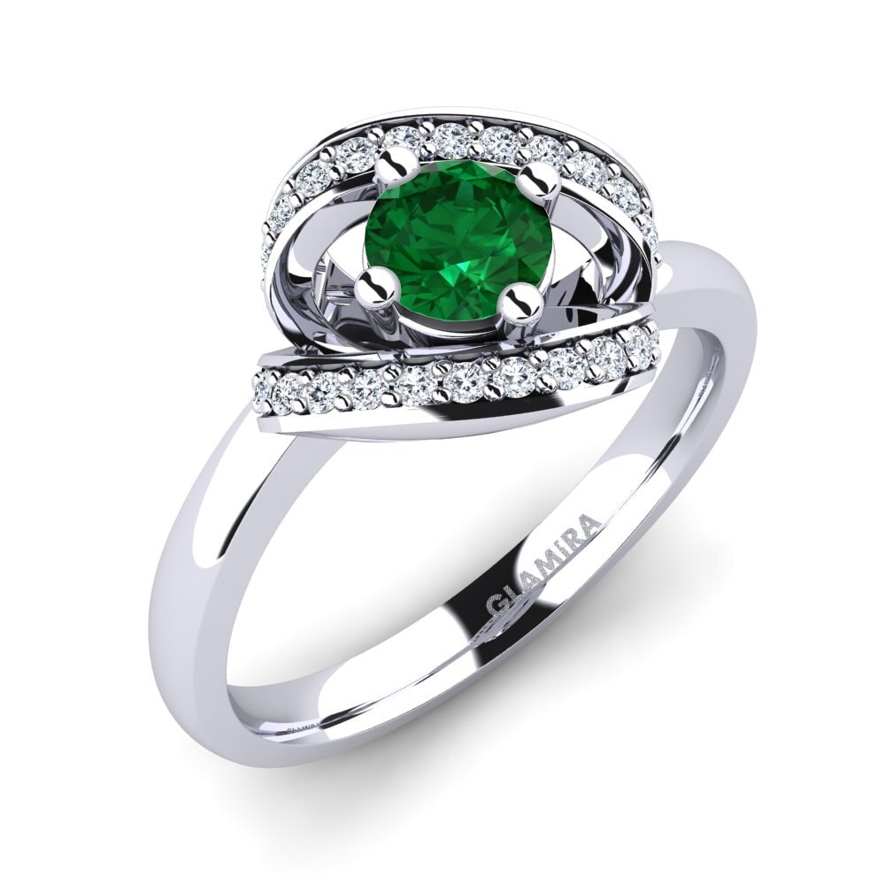 950 Palladium Emerald (Lab Created) Engagement Ring Kelly