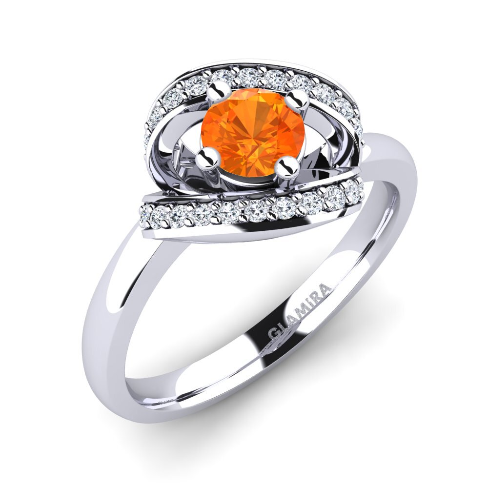 Orange Sapphire Engagement Ring Kelly