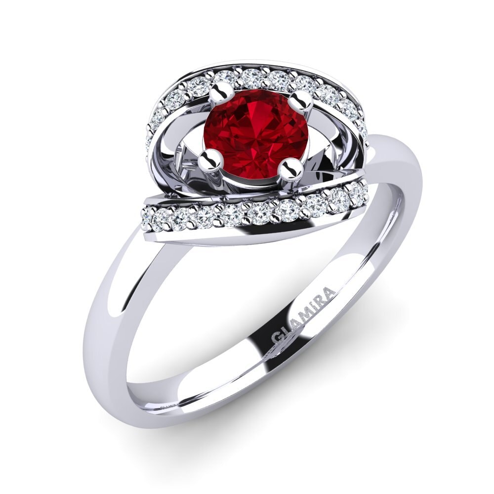 Red Zirconia Engagement Ring Kelly