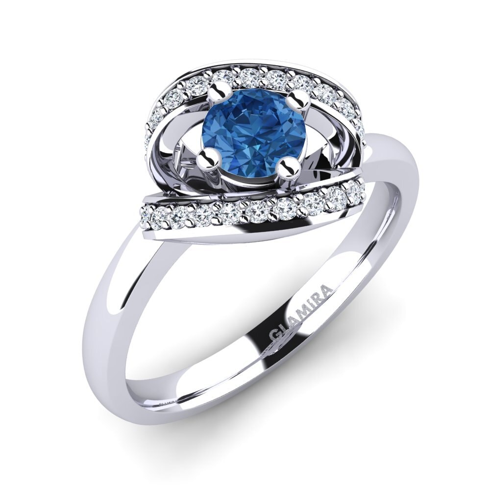 Dark Blue Zirconia Engagement Ring Kelly