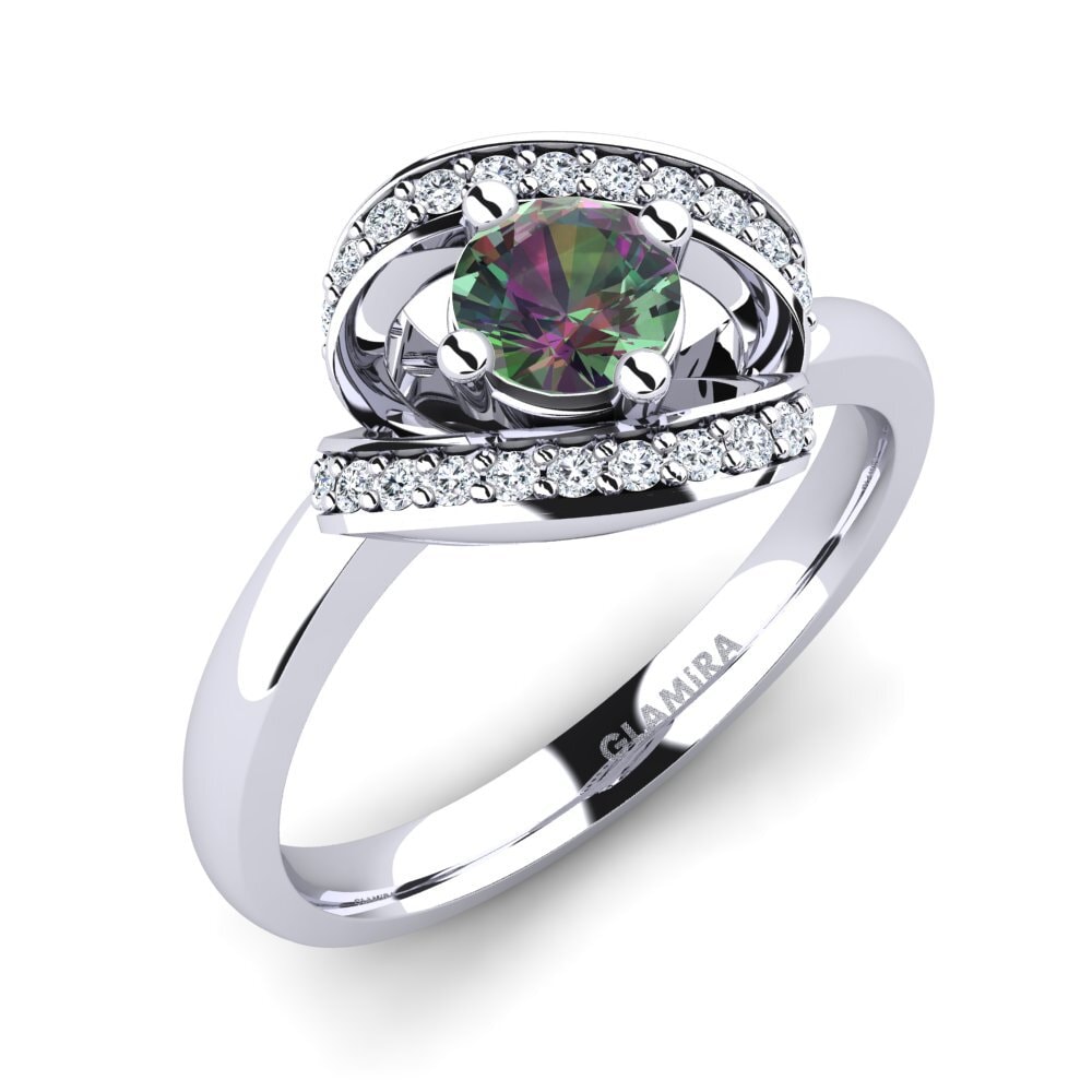 950 Platinum Mystic Topaz Engagement Ring Kelly
