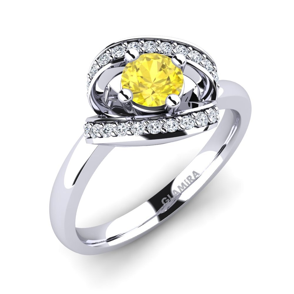950 Palladium Yellow Sapphire Engagement Ring Kelly