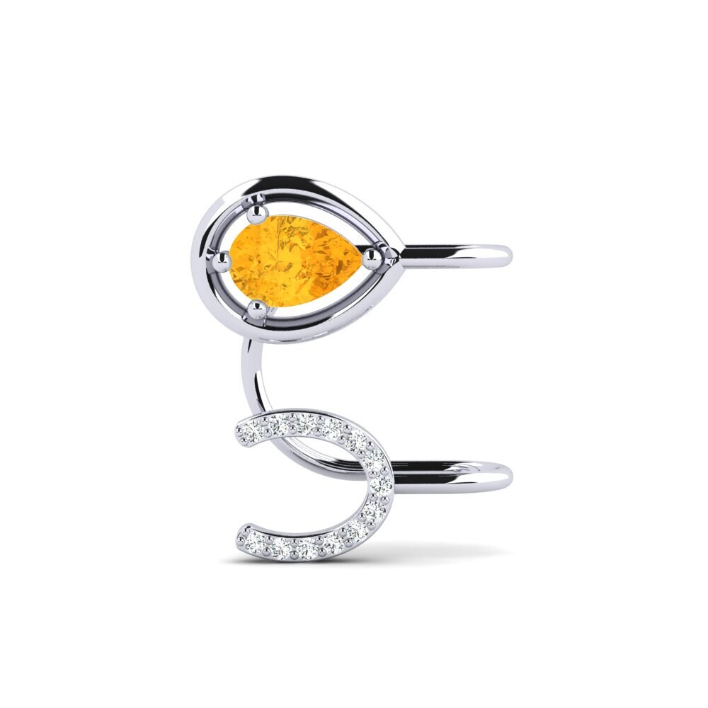 950 Platinum Citrine Women's Earring Kempker