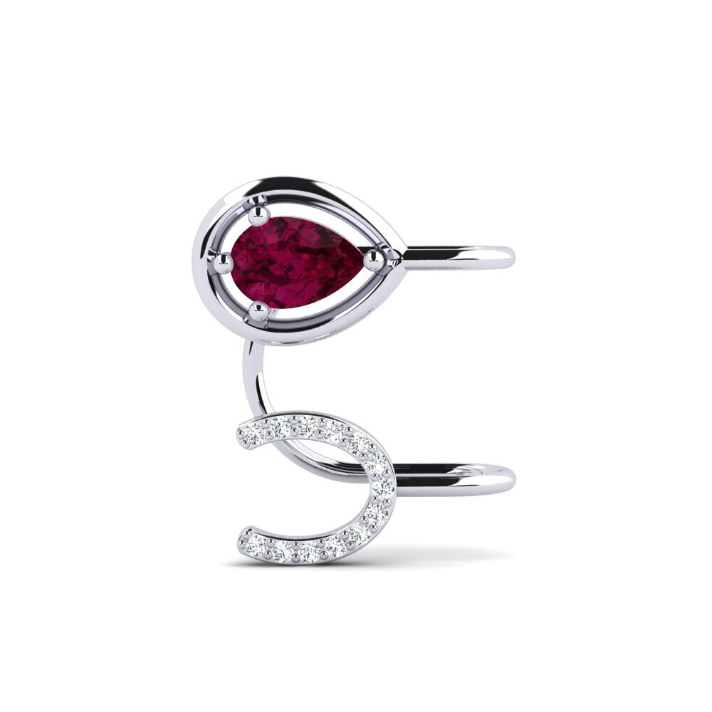 9ct White Gold Rhodolite Garnet Women's Earring Kempker