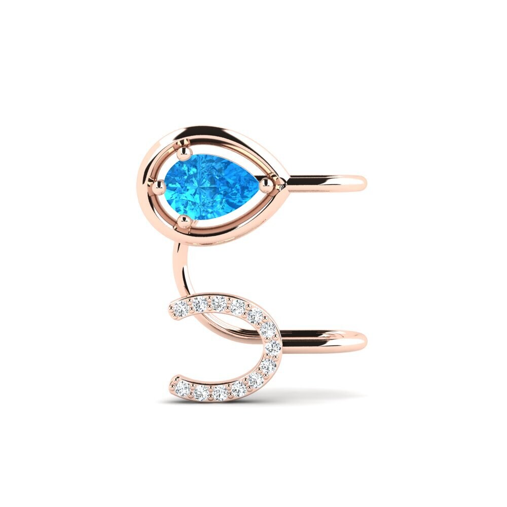 9ct Rose Gold Blue Topaz Women's Earring Kempker