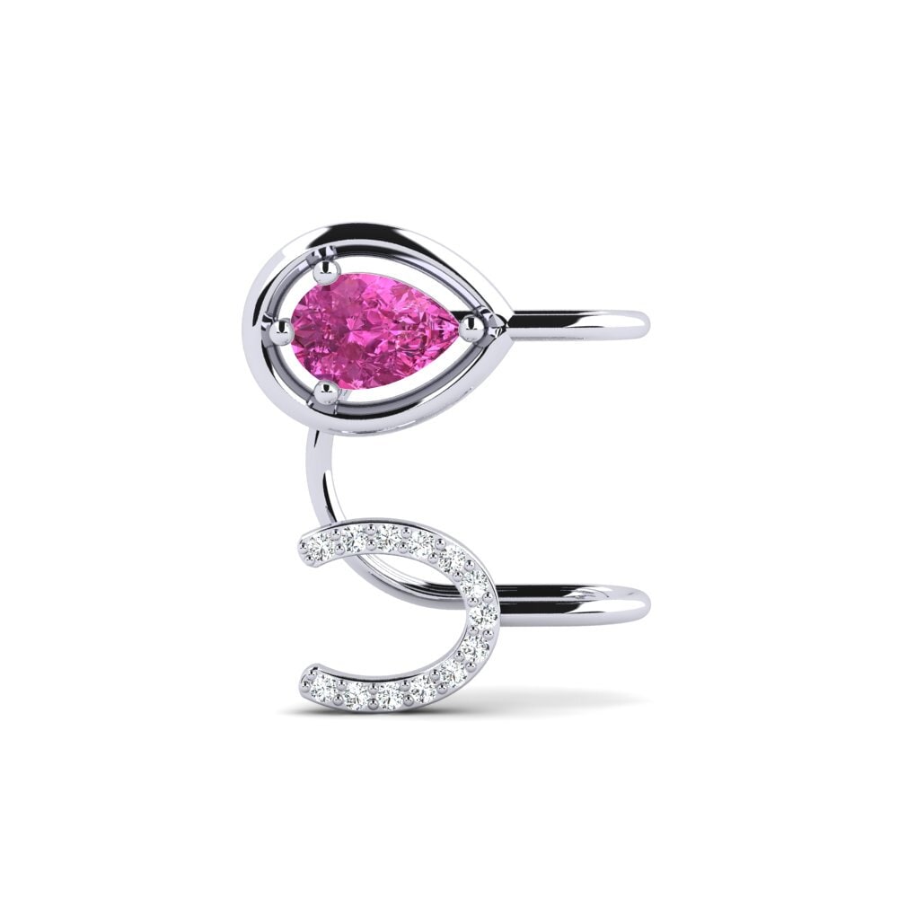 18ct White Gold Pink Topaz Women's Earring Kempker